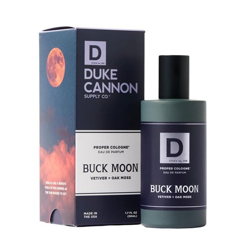 Duke Cannon Proper Cologne Buck Moon - Men's Eau de Parfum with Lime & Vetiver | Warm, Earthy, Long-Lasting | 1.7 fl oz