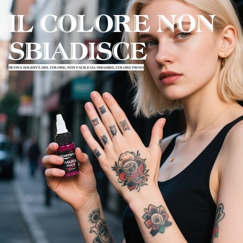 Tattoo Ink Set 16 Colors 1/2 oz (15ml) Professional Vegan-Friendly Pigment Tattoo Supplies Kit Color Inks