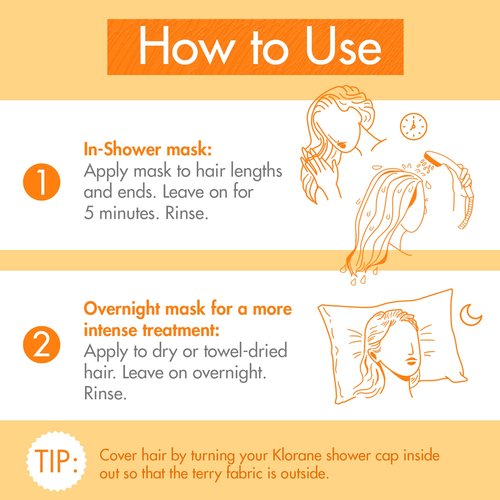 Klorane Nourishing 2-in-1 Mango Mask - Deep Conditioning Overnight Treatment for Dry Hair | 5 fl. oz.