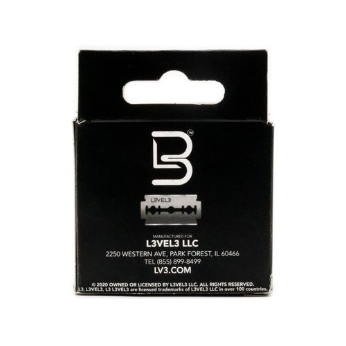 L3 Double Edge Razor Blades - Platinum Coated, Razor Blades for the Close Shave - Double Edged Safety Razors - 100 Count
