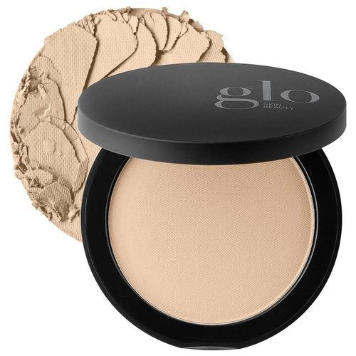Glo Skin Beauty Pressed Powder Foundation - Buildable Sheer to Full Coverage, Natural Medium, Long-Wear Compact