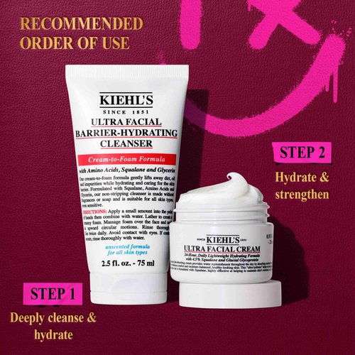 Kiehl's Duo Hydration Skincare Gift Set, $45 Value Skincare Gift, Set Includes Face Cream and Wash for Hydrated Skin, Travel Size Face Moisturizer and Wash