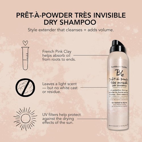 Bumble and bumble. Prêt-à-Powder Très Invisible Dry Shampoo - Volumizing, UV Protective, Oil Absorbing | Curly, Wavy, Straight Hair