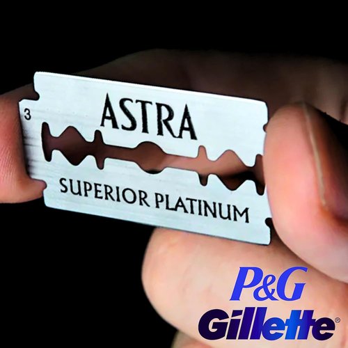 Astra Platinum Double Edge Safety Razor Blades - 50 Blades for a Smooth Shave (10 x 5)