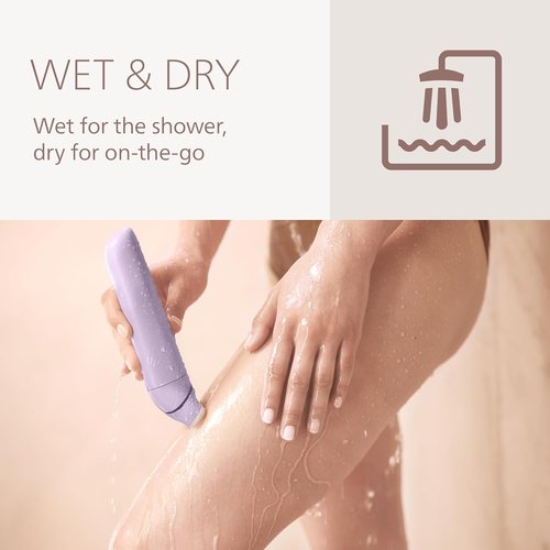 Philips Lady Shaver Series 8000 - Cordless Wet & Dry Electric Shaver with 3-Blade System | 100 Mins Runtime