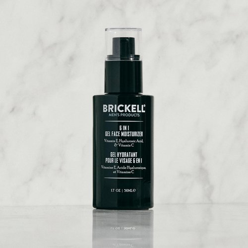 Brickell Men's 6 in 1 Gel Face Moisturizer for Men, Natural and Organic Gel Moisturizer, 1.7 ounces, Unscented