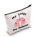 JNIAP Lung Cancer Gift My Lungs Are Assholes Cosmetic Bag - Cancer Warrior Gift for Her or Him