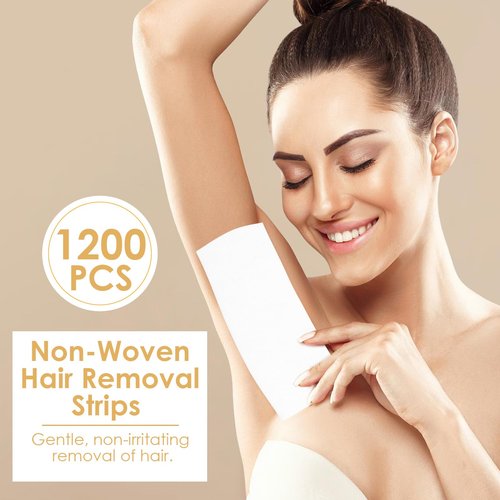 1200 Pcs Non Woven Wax Strips 7.9 x 2.8 Inch Bulk Large Wax Strips Body and Facial Hair Removal Waxing Strip Soft Waxing Paper Sheets for Arm Leg Underarm Face Eyebrow Armpit Chest Back and Bikini
