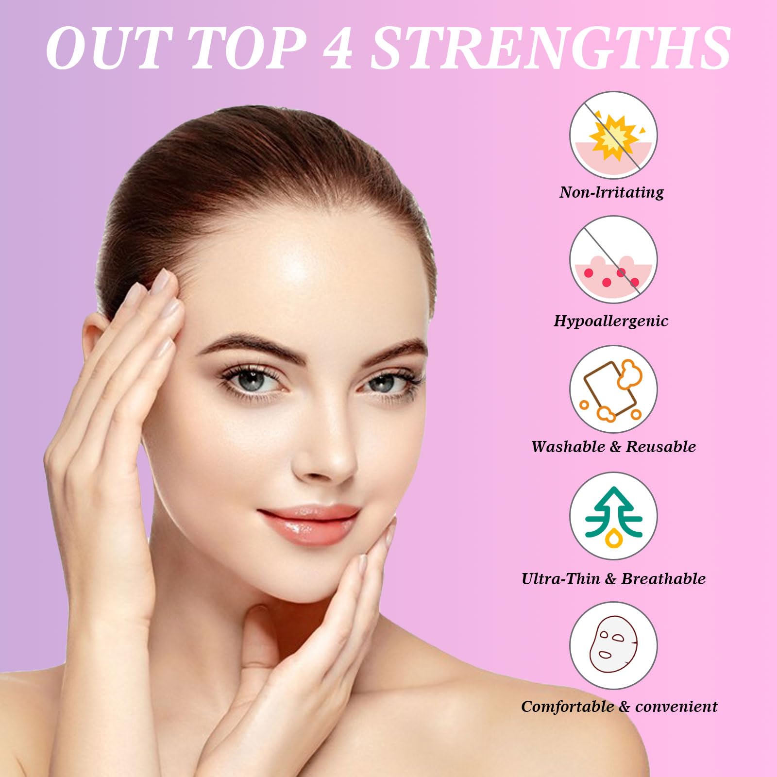 WENLIHAOBO Facial Wrinkle Patches 208 Pcs,Anti Wrinkle Smoothing Strips,Set of Reusable Face Tape for Reducing Forehead Eye and Upper Lip Patches,Complete Treatment Set