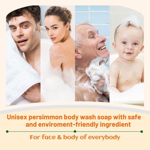 tovaginsh 3Pack Natural Persimmon Soap Bar for Body Odor Control, Organic Deodorant Body Persimmon Bar Soap for Old People Smell, Remove Odor Bath Body Wash for Women & Men