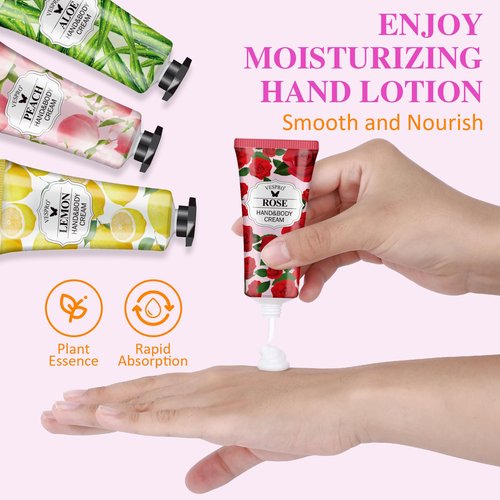 VESPRO 70 Pack Hand Cream Set, Easter Basket Stuffers, Mothers Day Gifts, Bulk Hand Lotion Travel Size for Dry Cracked Hands, Mini Hand Lotion for Bridal Shower Gifts and Teacher Nurse Gifts