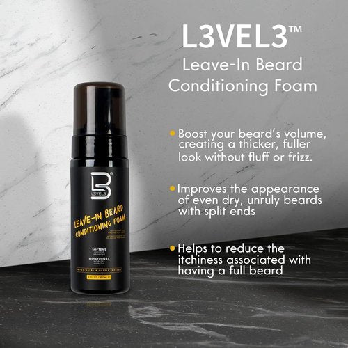 L3 - Leave-In Beard Conditioner Foam | Hydrating Beard Moisturizer for Soft, Healthy Facial Hair