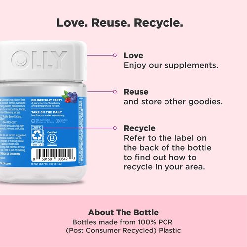 OLLY Glowing Skin Gummies - Hydrated & Youthful Skin with Hyaluronic Acid & Collagen Peptides | 50 Count