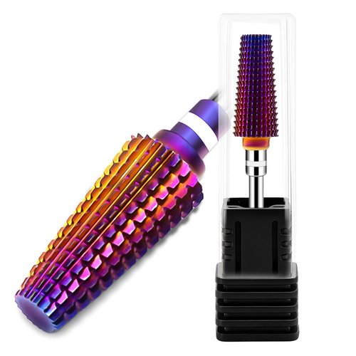 FANTEXY 3/32" Carbide Nail Drill Bit,Coated Tungsten Carbide Nail Drill Bit Set,Acrylic Nail Supplies,Nails Tech Supplies,Suitable for Manicure Pedicure Cuticle Gel Polishing (F Flat Top)