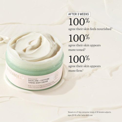 Biossance Squalane + Caffeine Body Cream - Firming Moisturizer for All Skin Types | Vegan & Fragrance-Free