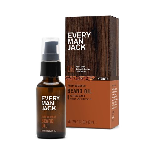 Every Man Jack Beard Oil - Aged Bourbon Fragrance - Deeply Moisturizes & Softens - 1 fl oz