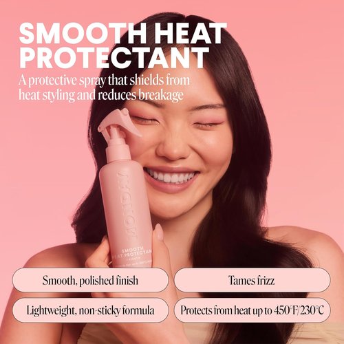 Monday Haircare Smooth Heat Protectant with Keratin - 6 oz for Polished, Frizz-Free Hair | Pack of 2