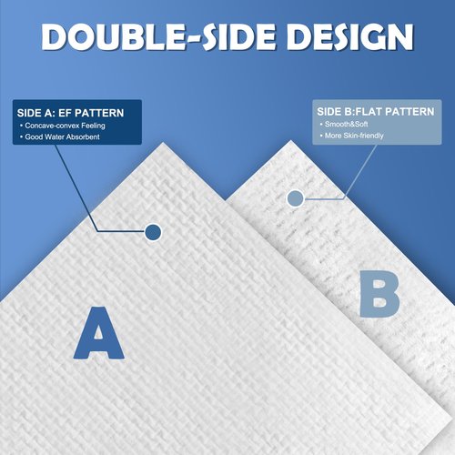 Thick Disposable Face Towels, 100% Cotton Biodegradable Facial Wipes, Ultra Soft Face Towels for Drying, Face Towelettes Disposable Multi-Purpose for Cleansing, Skincare and Makeup Remover, 80 Count