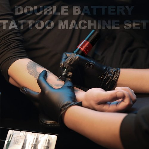 Tattoo Gun,Solong Tattoo Gun Kit Professional 2 Batteries 7 Strokes Wireless Tattoo Kit 6500Rpm Brushless Motor Digital LED Display Tattoo Machine with 20Pcs Tattoo Needles SLE75KIT-1-US