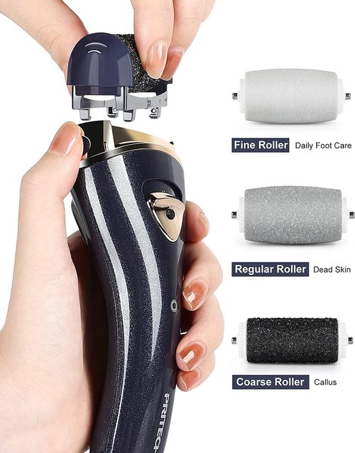 Skiennix Electric Callus Remover - Rechargeable Portable Foot File for Professional Pedicure | Black