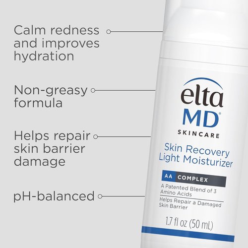 EltaMD Skin Recovery Face Moisturizer - Oil-Free Formula for Dry & Acne-Prone Skin | 1.7 oz Pump