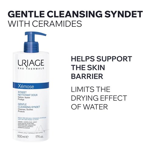 Uriage Xémose Face & Body Wash - Extra-Gentle Foaming Cleanser for Dry Skin | Fragrance & Soap-Free