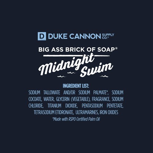 Duke Cannon Supply Co. Big Brick of Soap for Men – Midnight Swim Fresh Water Scent, Extra Large 10 oz Bars, 3-Pack