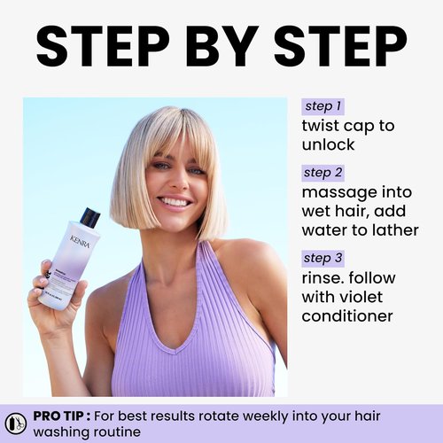 Kenra Violet Shampoo - Eliminates Brassy Tones & Moisturizes Processed Hair | Color Safe for Blonde & Gray