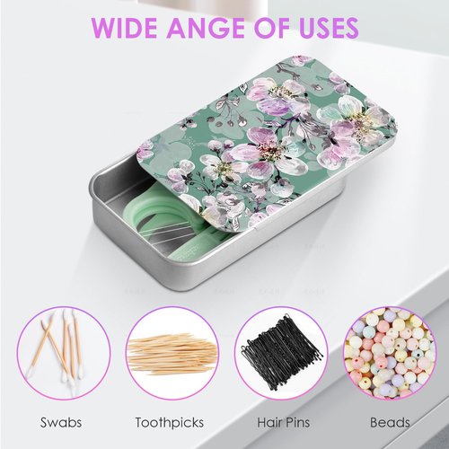 Gerkia 2Pack Travel Floss Picks Case, Refillable Portable Floss Pick Holder and Dispenser, Small Tin Box Containers.