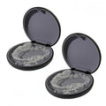 Maoerdental 2PCS Retainer Case Compatible with Invisalign,Cute Slim Aligner Case,Customized Magnetic Closure Orthodontic Retainer Cases (2 Pack Black+ Dark Grey Silicone)