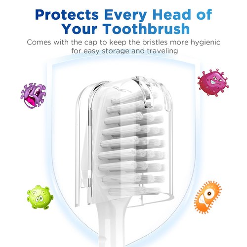Oralphi Sensitive Gum Care Replacement Brush Heads for Waterpik Complete Care 5.0/9.0 (CC-01/WP-861), STRB-3WW, Ultra Soft Bristles with Cover, Sonic Electric Tooth Brush Refill Heads (4-Pack, White)