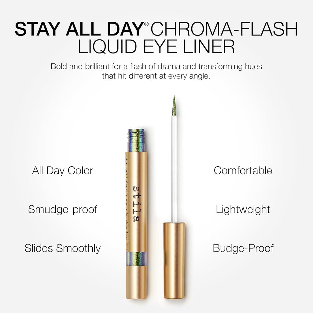Stila Stay All Day® Chroma-Flash Liquid Eye Liner - Long-Wear Shade-Shifting Metallic | Smudge-Proof, Precision Brush Tip