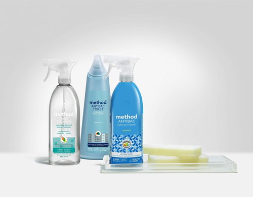 Method Antibacterial Bathroom Cleaner, Kills 99.9% of household germs, Spearmint, 28 Fl Oz, 4 pack