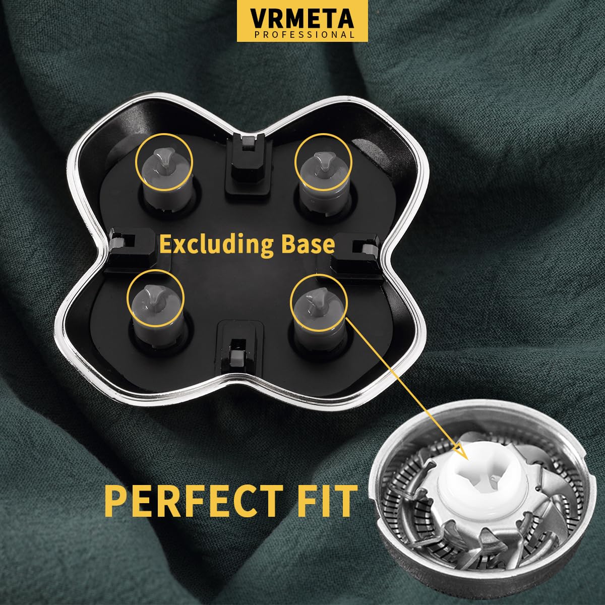 VRMETA 4 PCS Shaver Head Replacement Blades for Pitbull Carver PRO 4 Electric Razor Replacement head