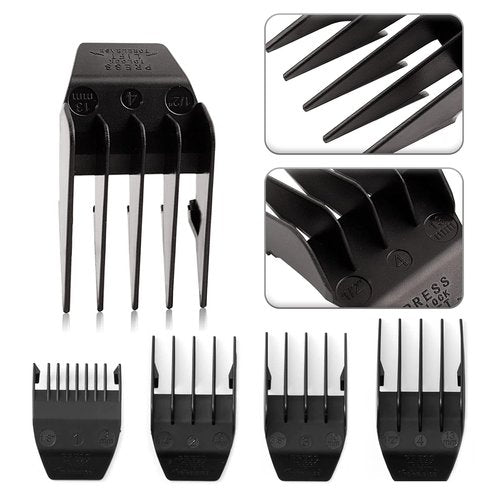 Skiennix Professional Peanut Clipper Guards - 4-Piece Trimmer Cutting Guides Set for Wahl Peanut - Black