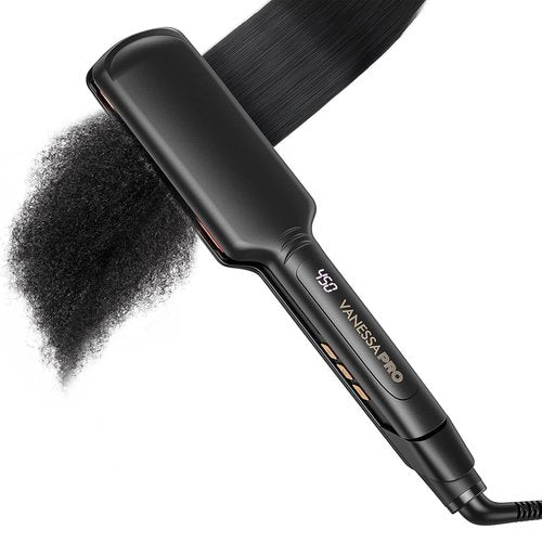 **Skiennix Titanium Flat Iron Hair Straightener - 2 Inch Wide Plate for Thick Natural Hair**