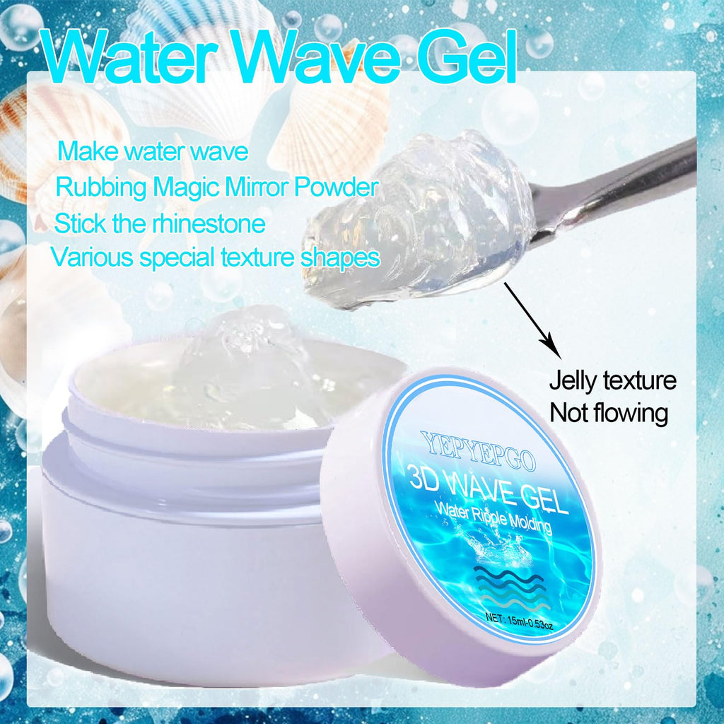 YEPYEPGO 3D Sculpting Gel for Nail Art, 2Pcs Non-Sticky Hand Solid Sculpture Builder Gel and Hard 3D Molding Gels with Pro Brush U V Soak Off Salon Quality DIY at Home, Clear, 30g