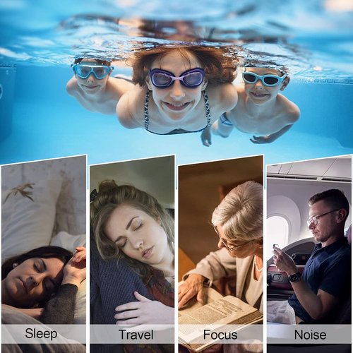 Skiennix Swimming Ear Plugs - Waterproof Reusable Silicone for Adults & Teens | 3 Pairs for Surfing, Snorkeling & Showering