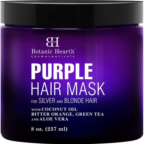 Botanic Hearth Purple Hair Mask - Sulfate & Paraben Free Treatment for Blonde, Silver & Gray Hair | 8 Fl Oz