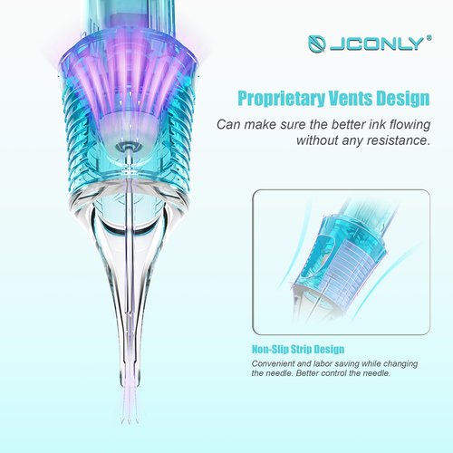 JCONLY VETAR TATTOO CARTRIDGE NEEDLES - 20Pcs Tattoo Needles #10 Bugpin 3 Round Liner Tattoo Cartridges 1003RLL Tattoo Needles Diameter 0.30mm Long Taper 5mm Cartridges