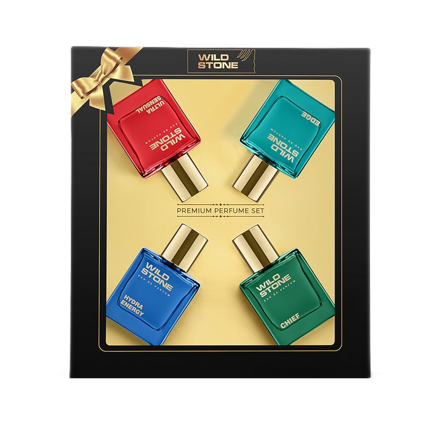 Wild Stone Luxury Eau De Parfum Gift Set - 3.38oz (Pack of 4) | Woody & Spicy Notes | Ideal Men's Gifting Perfume