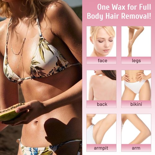 AUPERWEL 2lbs Wax Beads with Coarse Hair Formula, Hard Wax Beads for Hair Removal and Sensitive Skin, Hard Wax Beans for Bikini, Brazilian, Legs, Underarms, Chest, Full Body Waxing (Natural Lavender)