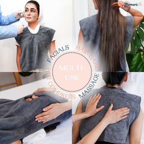 Set of 6 U-Shaped Esthetician Towels – Soft Microfiber Facial & Massage Towels, Spa & Salon Essentials for Facials, Skincare, and Massage Treatments
