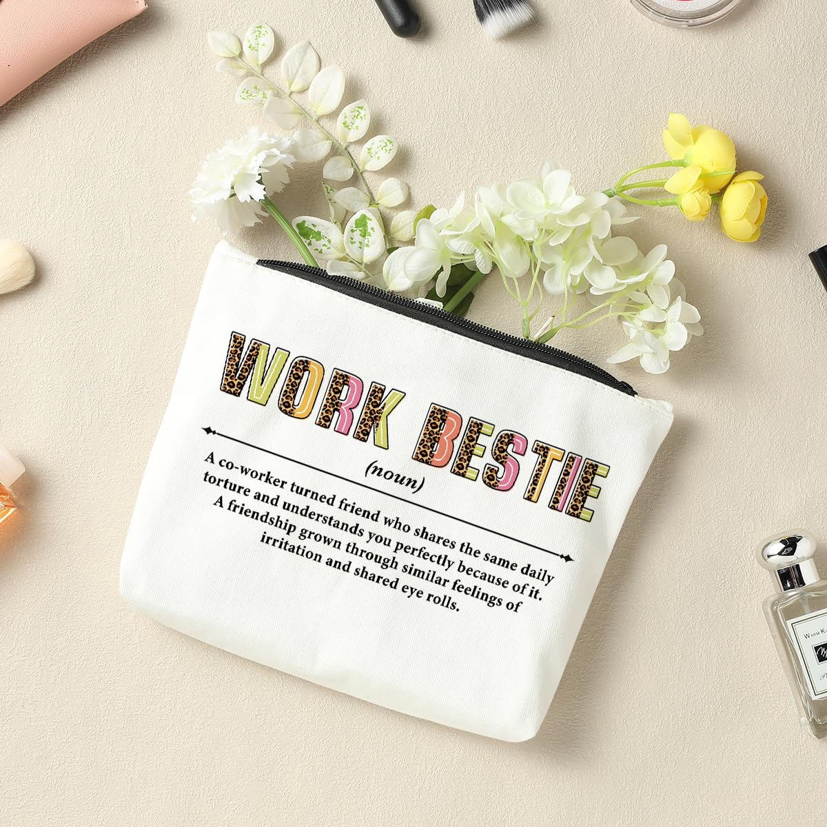 Work Bestie Definition, Work Besties Gifts for Women, Makeup Bag Cosmetic Bag, Bestie Gifts, Friendship Gifts, Birthday Appreciation Thank You Gifts for Women Female BFF Friend Coworker Soul Sister