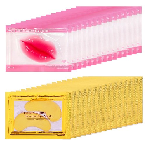 Miniling 30 Pairs Eye Masks & Lip Masks, Under Eye Patches for Dark Circles, Lip Mask Skincare, Galentines Gifts, Bridesmaid Gifts, Bulk Gifts, Bachelorette Party Accessories