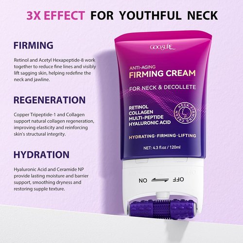 Skiennix Neck Firming Cream - Anti-Aging Moisturizer with Multi-Peptides & Retinol | 4.3 Fl Oz