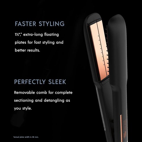 INFINITIPRO by CONAIR Steam Therapy Flat Iron - 1.5-Inch Hair Straightener for Smooth, Frizz-Free Styles