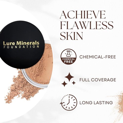 Lure Minerals Mineral Foundation Loose Powder - Luminous Beige Medium | 8g Mineral Makeup