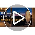 Outdoor Hanging Ghost Decor - 4.3FT Spooky Swing Ghost with LED Lights