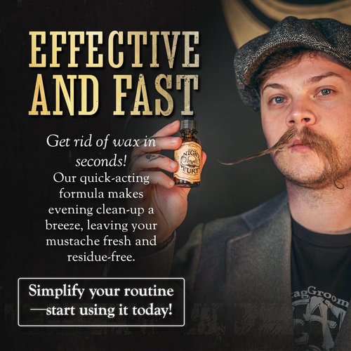 THE VINTAGE GROOMING CO. Mustache Wax Remover Night Fury Oil by Death Grip - Get Wax Out Of Your Handlebar Moustache Or Beard | Mustache Cleaner Kit